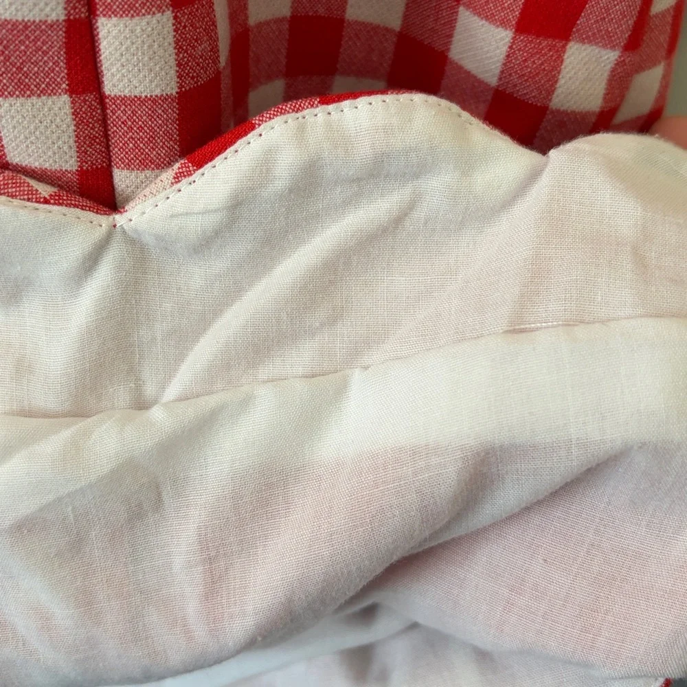 English‎ Factory Gingham Checked Mini Dress Size Small Red White Retro
